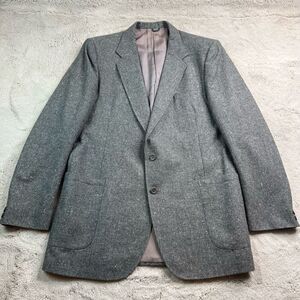 Yves St Germain Wool Blend Gray Tweed Blazer Jacket Mens Size 44 Coat Vintage